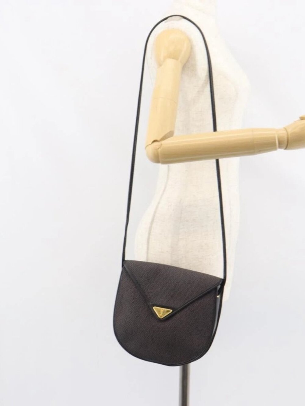 SAINT LAURENT Shoulder Bag PVC Leather Gray Gold Auth bs31403 - Picture 15 of 16